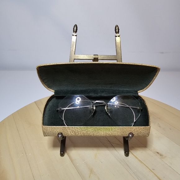 Vintage eyeglasses Rimless Frame In Case Silver Tone Unbranded - Picture 1 of 8